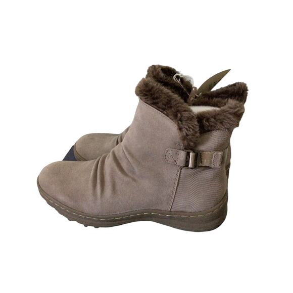 NWT Naturalizer Boot Leather With Faux Fur Brown Zip Side Size 8.5 M - Picture 12 of 16